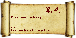 Muntean Adony névjegykártya
